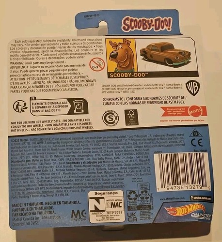 Hot Wheels Hanna Barbera Character Car - Scooby-Doo! - 3/5 Scooby-Doo - Picture 2 of 3