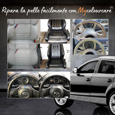 Premium Kit Ritocco colore NERO Interni Pelle Similpelle Auto Moto Barca 60 ML