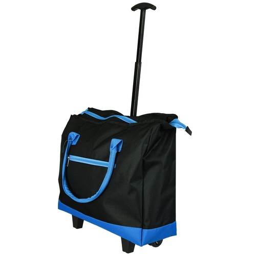 Mens Ladies Unisex Travel Flight Cabin Bag Wheeled Hand Luggage Shopping Trolley - Picture 3 of 13