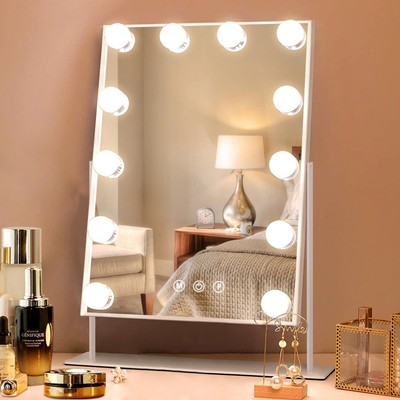 Hollywood Vanity Mirror with Lights, Lighted Makeup Mirror with 3 Color Lighting