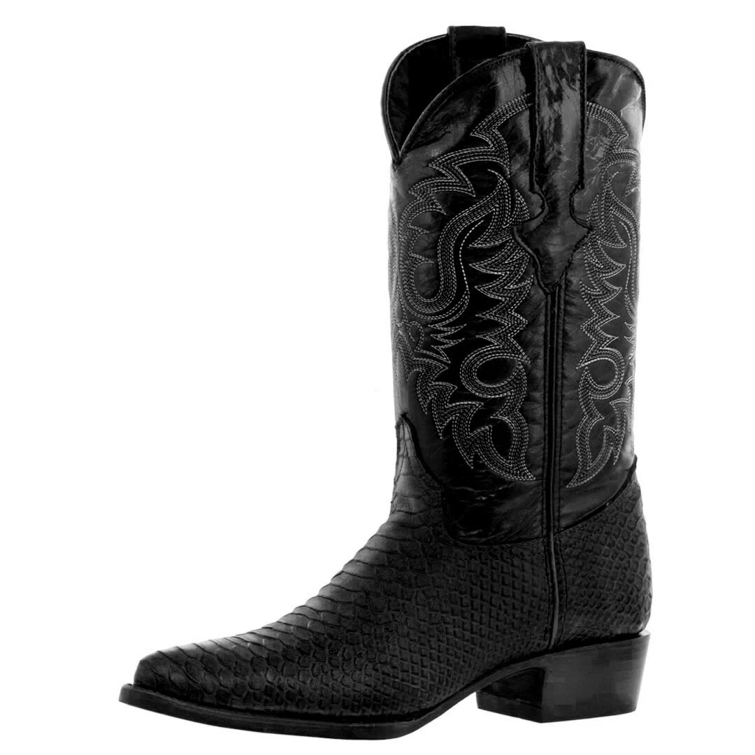 Boots top python noir
