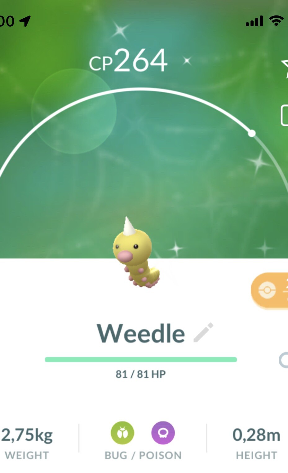 Shiny Weedle Pokemon Gen1 Go Same/30 day Pokémon Beedrill Kanto Read Desc
