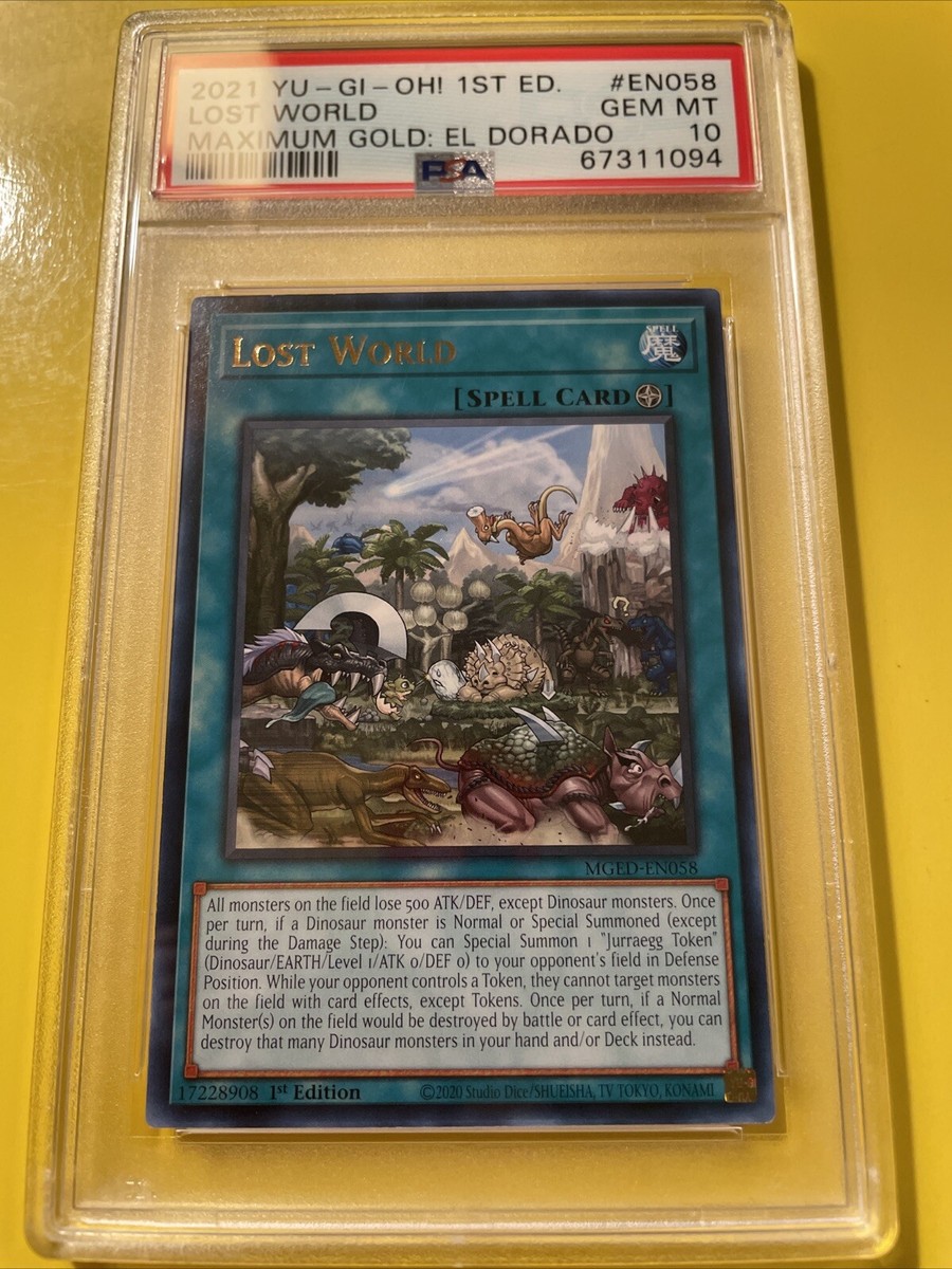 YuGiOh LOST WORLD #MGED-EN058 🔥PSA 10 GEM MINT🔥1st EDITION-2021
