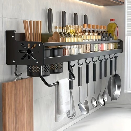 1 PC hanging spice rack wall rack, pot rack, space saving kitchen utensil