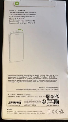 iPhone 15 Apple Clear Case with MagSafe MT203ZM/A - Photo 2 sur 2