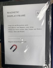 Image of A4 Magnetic Display Frame - black- pack of 6 - Adhesive, Easy Updates