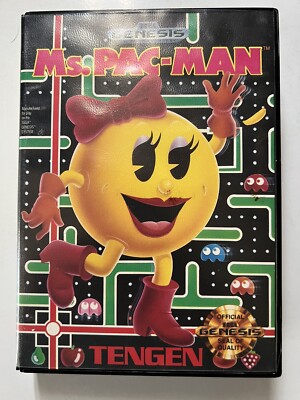 Ms. Pac-Man Sega Genesis 1991 Cartridge Retro Arcade Classic Video Game