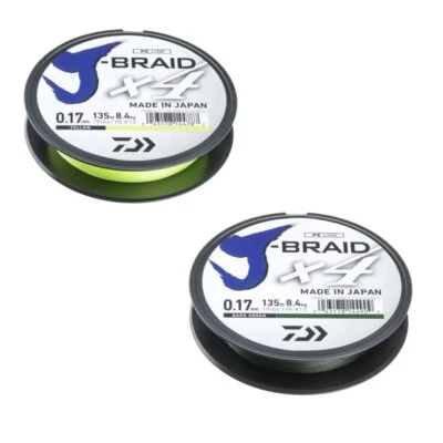 Daiwa J-Braid X4 Geflochtene Schnur 270m Gelb / Grün Sehne Angelschnur