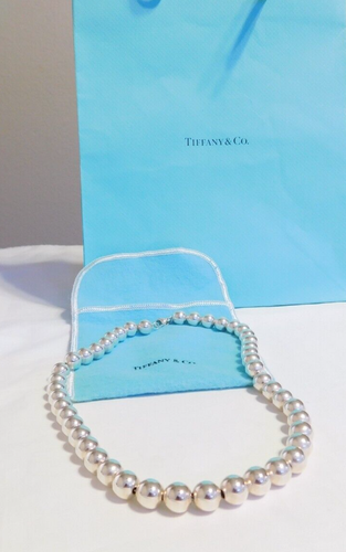 Exquisite Tiffany & Co Sterling Silver HardWear Ball Bead Necklace 18” ~ 10mm - Picture 12 of 13