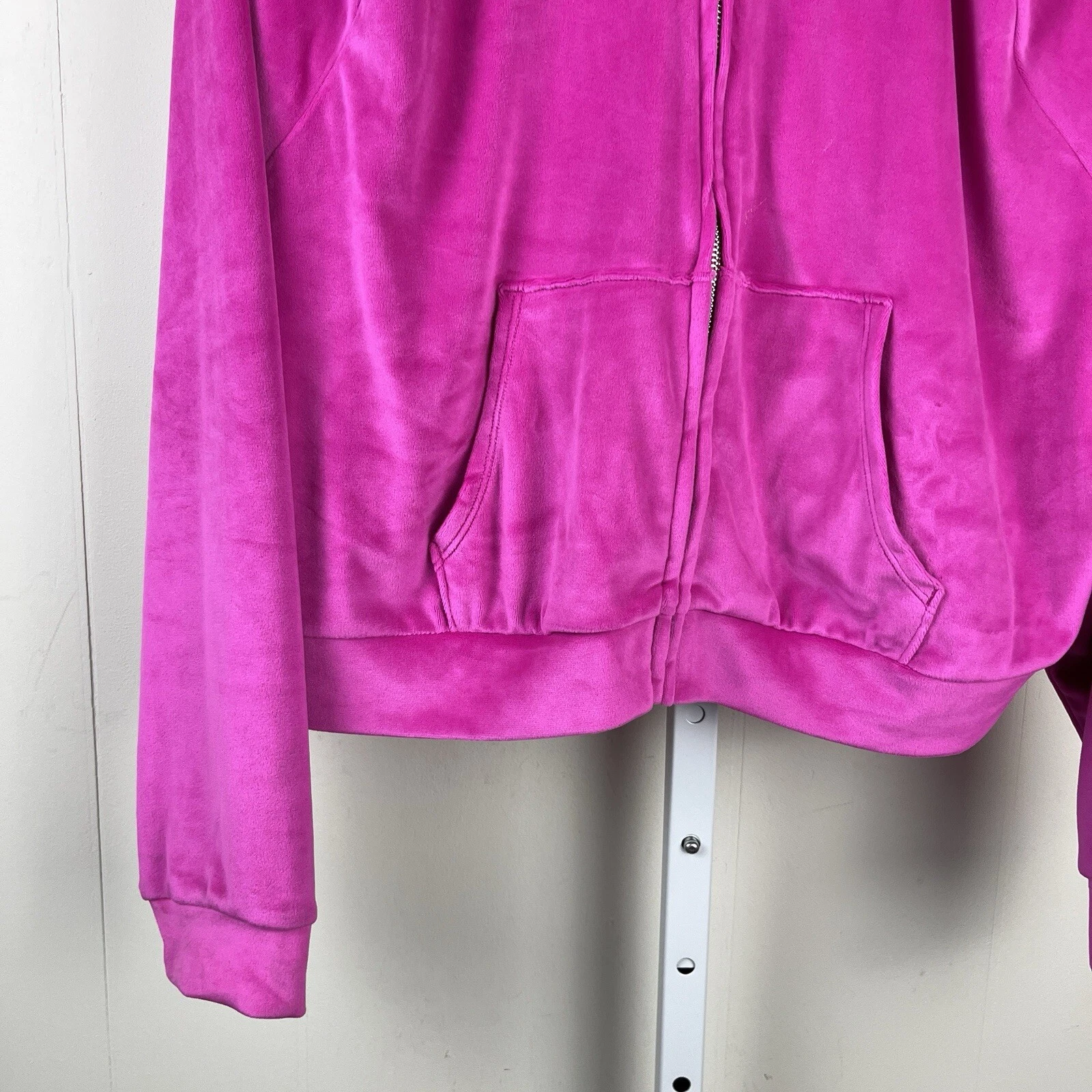 victoria-secret-vs cropped full zip velour hoodie