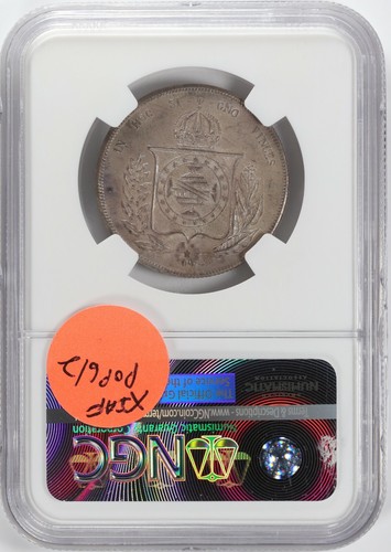 1860/50 Brazil 1000 Reis NGC MS64 1000R - Picture 2 of 4
