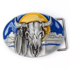 Longhorn Men's Belt Buckle Western Cowboy Native American CW-13-C 