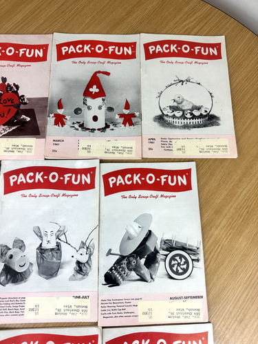 Rare 1961 Pack-O-Fun The Only Scrap Craft Kids Magazine FULL 1961 YEAR Gift SET - Picture 5 of 9