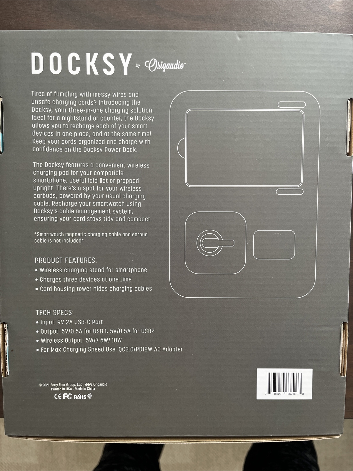 Docksy Docking Station 3in1 Wireless Charging Stand for Smartphone CDE