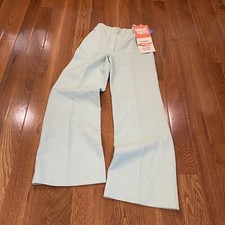 Vintage Mint Pleated Polyester Flare Leg Pants From The 80's. Sz 5