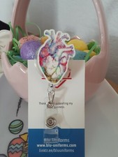 Heart Badge Reel Holder/ ID / Medical 360 Alligator Clip