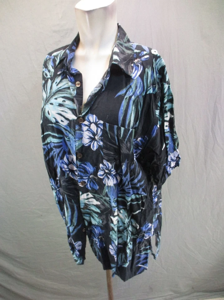 BOCA ISLAND WEAR Size XL Mens Multicolor Silk Blend Short Sleeve Shirt 453 - Image 3 of 4