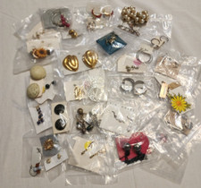 Costume Jewelry Lot of 25 items - Mostly Earrings - Some with Tags/Some Without