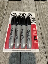 Sharpie Permanent Markers with Chisel Tip Black Ink 4 Count Pack of 1
