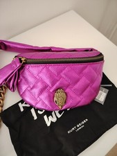 Kurt Geiger London Kensington Quilted Belt Bag Pink Leather New With Tags Small 