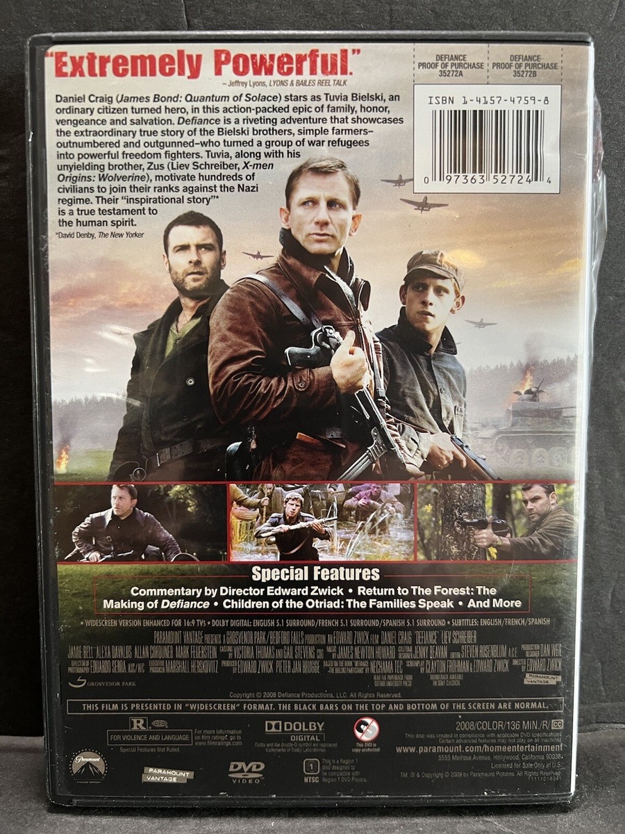 Defiance 2008 Daniel Craig True WW2 Action Drama Widescreen Movie