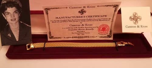 BRACCIALE <JACKIE KENNEDY> CAMROSE & KROSS, LEGA ORO GIALLO, CM.17ca.: FIRMATO! - Foto 9 di 12