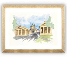 Porta Nuova Bergamo in Italy - Original Watercolor Painting Signed
