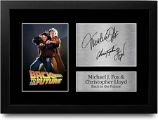 Back to the Future Gifts A4 Printed Autograph Signed FRAMED Michael J Fox