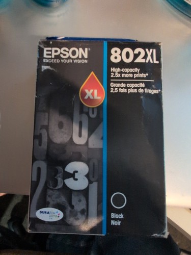Epson DURABrite 802XL (T802XL120-S) Ultra Black Ink Cartridge EXP 6/24 - 第 1/4 張圖片