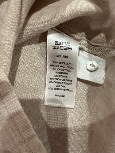 Tahari Chic Linen Top Blouse (M) Boxy Shirt Button Mauve Pink Oversized. EUC - Picture 7 of 7
