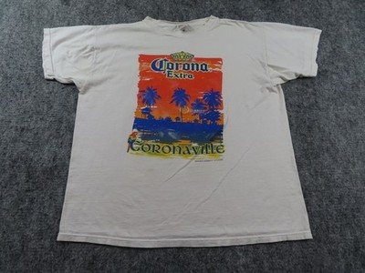 Vintage Corona Extra Shirt Mens XL White Coronaville Beach Relaxed Beer Y2K