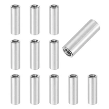 12Pcs 304 Stainless Steel M5x0.8mm Round Coupling Nuts, 0.31x0.98"(ODxH)