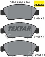 Textar 2169401 Bremsbelagsatz FüR Scheibenbremse Bremsbelagsatz FüR Honda