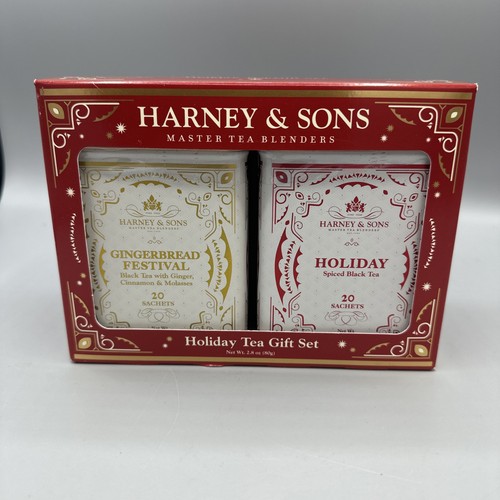 NEU VERSIEGELT Harney & Sons Holiday Variety 2er Pack 20ct Dosen Gewürz Schwarz Tee 09/26