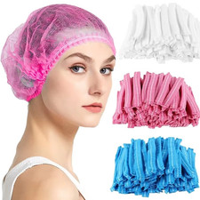 Disposable Hair Net Bouffant Cap for Kitchen Medical Non Woven Head Cover 100pcs