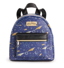 NEW Harry Potter Navy Blue Quidditch Printed Mini Backpack Wizarding World NWT