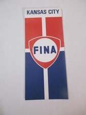 Vintage 1972 FINA Kansas City Street Gas Station Travel Road Map-Box A