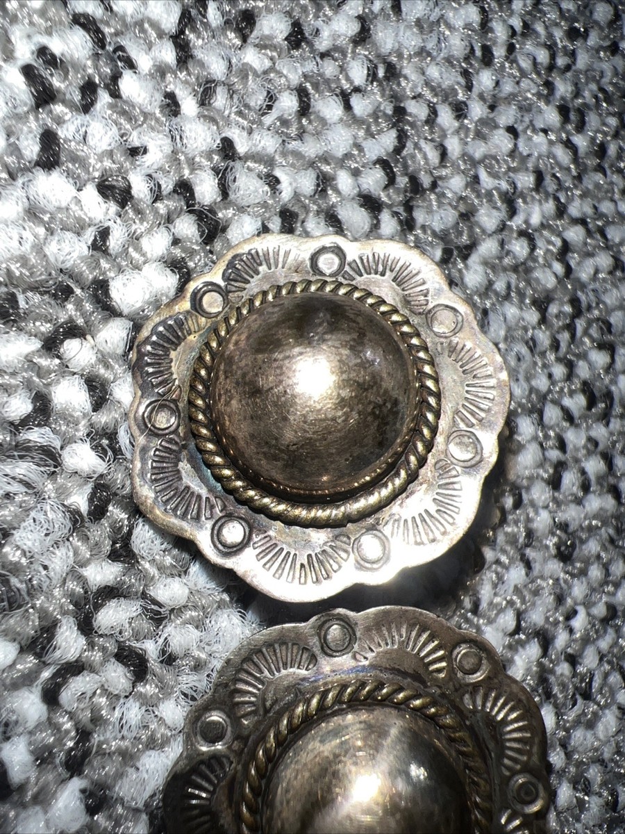 Vintage Estate Sterling Silver 925 Signed Mexico Pierced Post Earrings Jewelry View 3