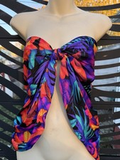 Vintage Avon Fashion Y2K Vibrant Tropical Print Cover Up Size S Rare Find