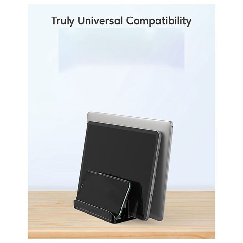 Support vertical pour ordinateur portable avec 3 compartiments pour ordinateur, tablette, téléphone - Pas1747 - Photo 2/7