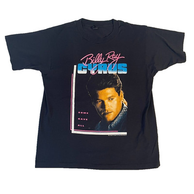 Vintage 1992 Billy Ray Cyrus Some Gave All Tee Mens XL Black USA Screen Stars