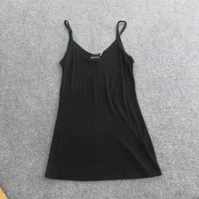 Heather Shirt Womens Small Black Ribbed Knit Camisole Tank Stretch Made In USA