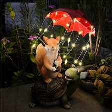 Solar Tier Gartenfigur Schildkröte Eichhörnchen Deko Handgemacht Harz Balkon ...