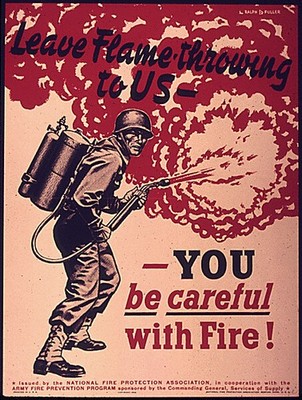   1940s Vintage US Fire Prevention Poster - 24x36 Art Print  