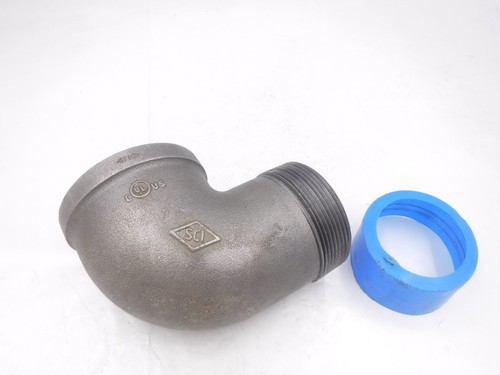 SCI 3"FNPT x 3"MNPT 90° 150# Black Malleable Iron Street Elbow Iron Pipe Fitting