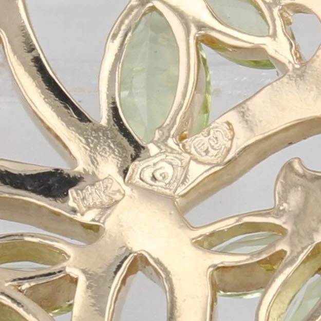 1.38ctw Peridot Topaz Citrine Floral Pendant 14k Yellow Gold - Image 4 of 4
