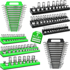 8 Piece Magnetic Socket Organizer Set 14 38 12 Drive Metric And Sae Soc