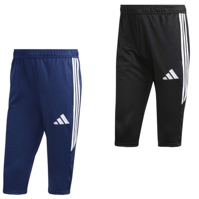 adidas 3/4 dreivirtel Hose Pant Trainingshose Herren 3 Streifen Design schwarz