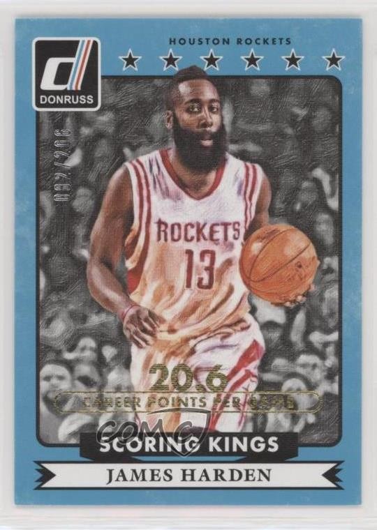 2014-15 Panini Donruss Scoring Kings Stat Line Career 82/206 James Harden #7 0ad