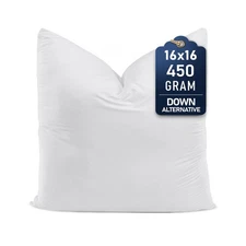 Decorative Throw Pillow Insert (16 x 16 Inches, White) – Set of 1, Ideal for ...